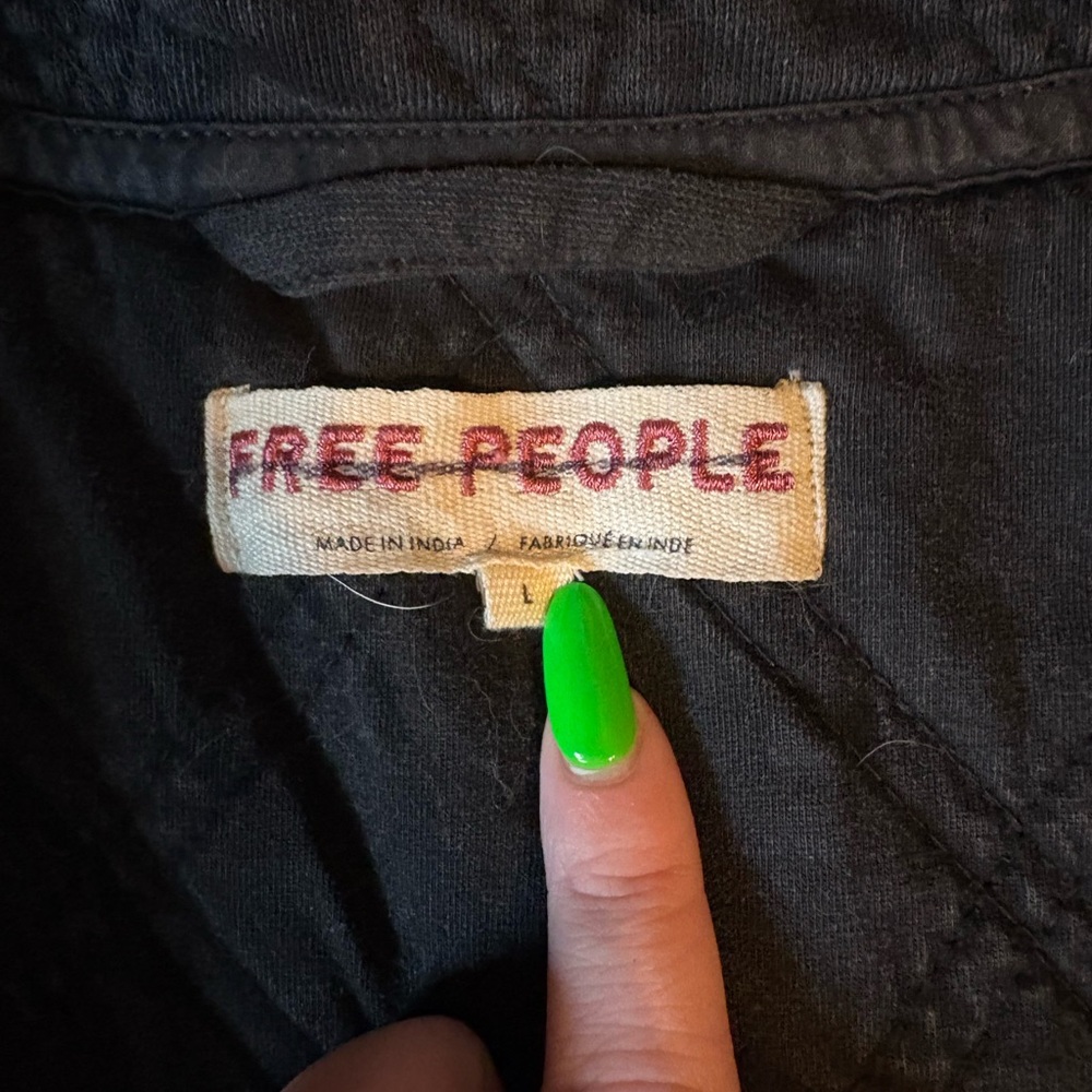 Free People Quilted Black Jacket - Picture 3 of 3